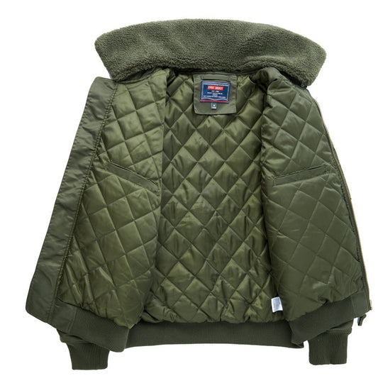 Herren Piloten‑Bomberjacke mit Teddykragen und multifunktionalen Organizer‑Taschen Nord Taschen