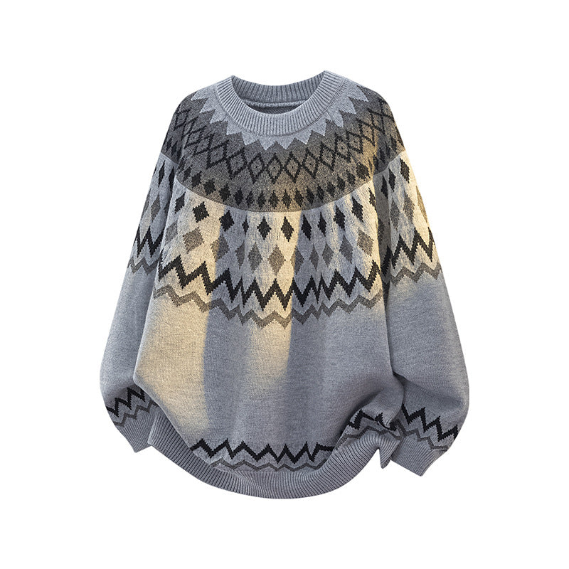 Damen Grobstrickpullover mit grafischem Muster Nord Taschen
