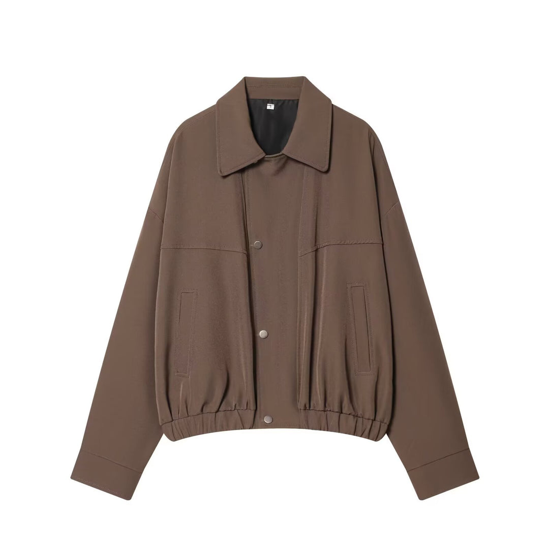 Damen Kurzgeschnittene Utility Blousonjacke mit Tunnelzugbund und aufgesetzten Eingrifftaschen Nord Taschen