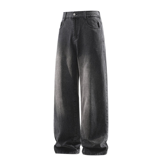 Damen Weite High‑Waist Baggy‑Jeans mit elastischem Bund und Used‑Look Nord Taschen