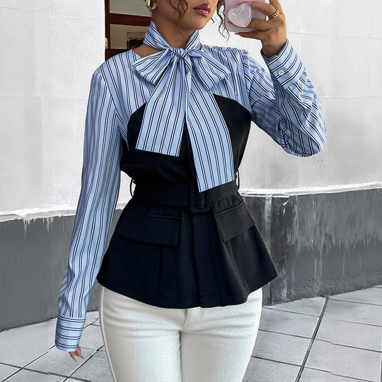 Damen Modische Bluse mit Schleifendetails Nord Taschen