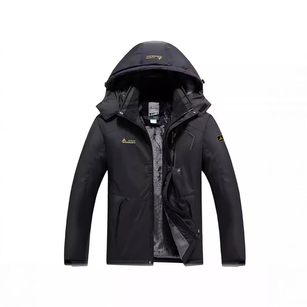 Herren Wasser- und winddichte Softshell-Outdoorjacke mit Teddyfleece-Innenfutter und Kapuze Nord Taschen