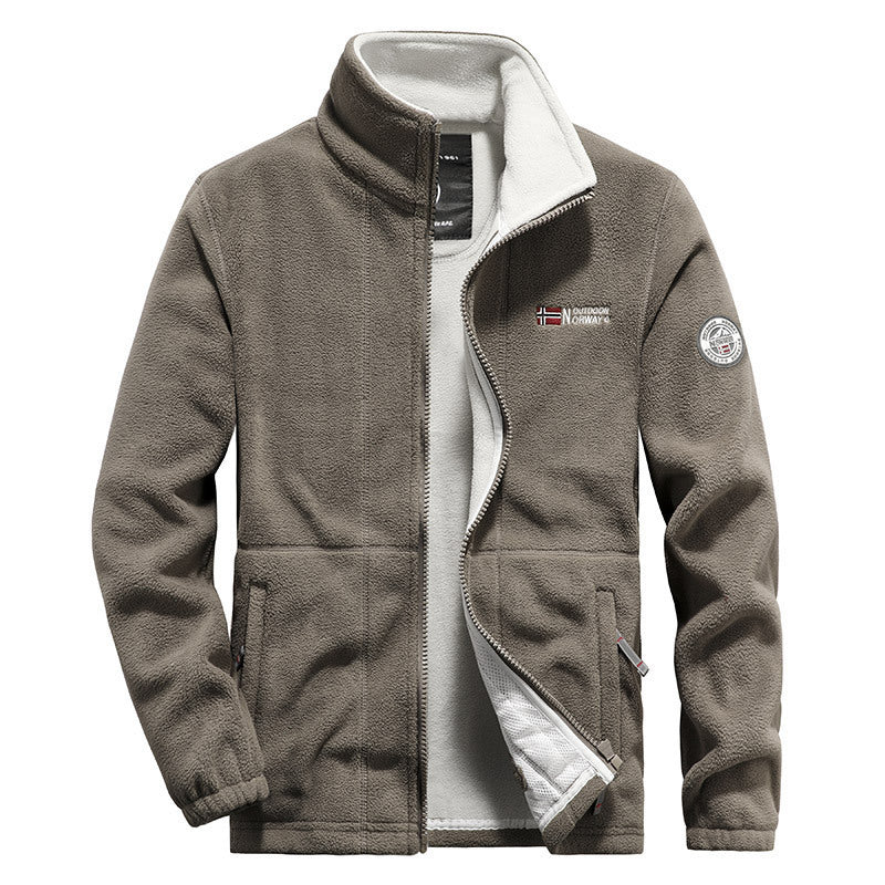 Herren  hochwertige Microfleece-Outdoorjacke mit Stehkragen, durchgehendem Reißverschluss und isolierendem Fleece-Innenfutter Nord Taschen