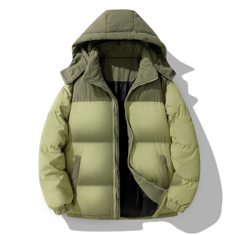 Damen Stepp-Winterjacke mit Cord-Schulterdetail, Kapuze und Zwei-Wege-Reißverschluss Nord Taschen