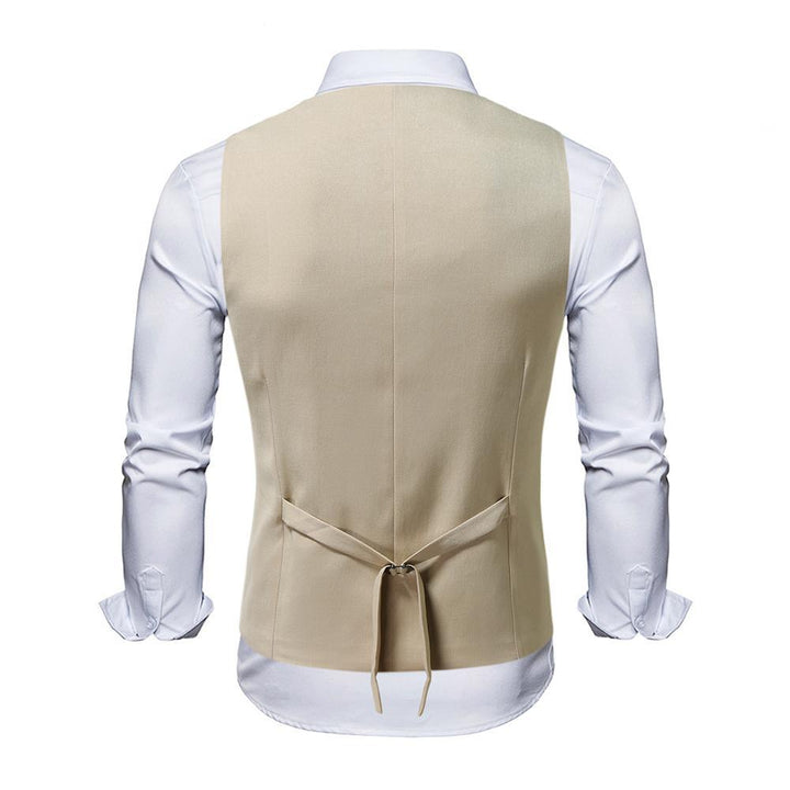 Herren elegante Business-Weste mit doppelter Knopfleiste und feiner Textur