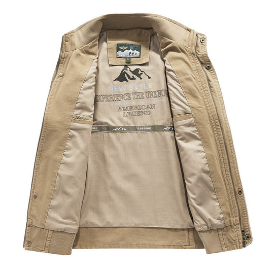 Herren Multifunktionale Canvas-Weste mit Mehrere Außentaschen und Stehkragen Nord Taschen