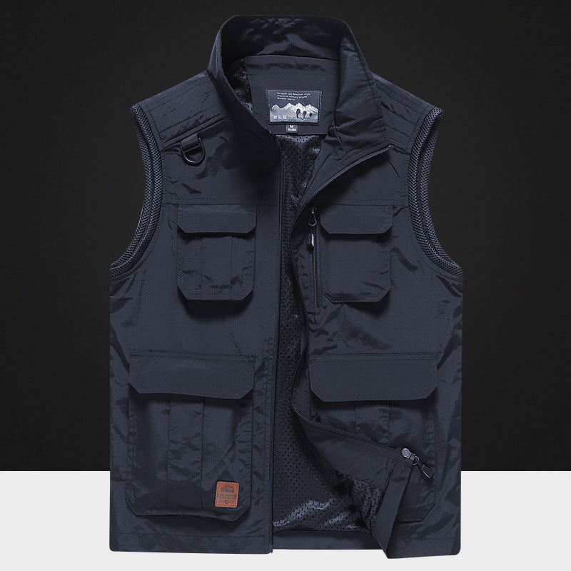 Herren Multifunktionale Outdoor-Utility‑Weste mit Mesh‑Innenfutter und Mehrfachtaschen Nord Taschen
