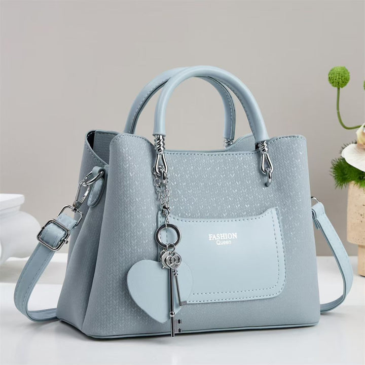 Damen Handtasche mit strukturiertem Obermaterial und abnehmbarem Schlüsselanhänger Nord Taschen