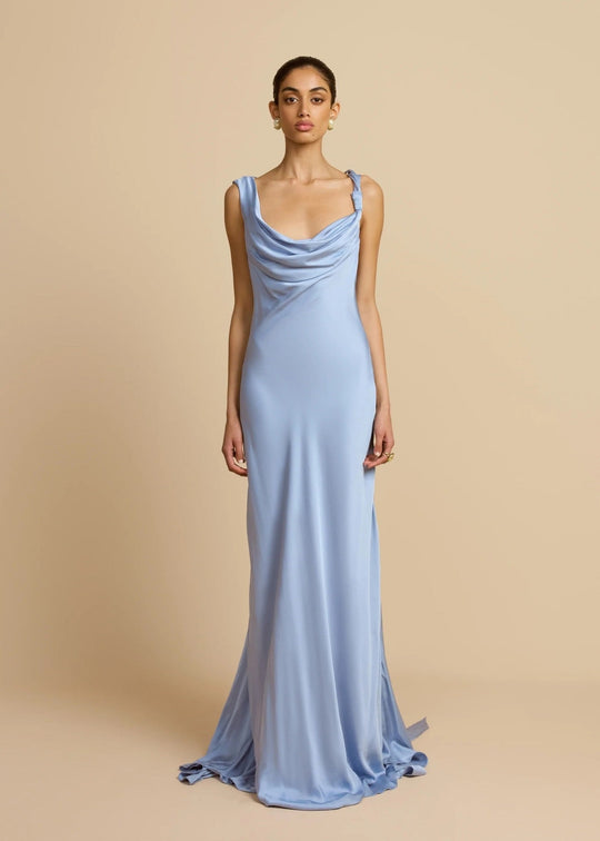 Damen Elegantes Maxikleid mit drapierten Details Nord Taschen