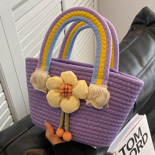 Damen strukturierte Handtasche mit buntem Blumendesign Nord Taschen