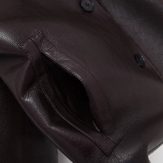Damen Kastige Fauxleder-Jacke mit Kunstfellkragen, Lammfellimitat‑Futter und Knopfverschluss Nord Taschen