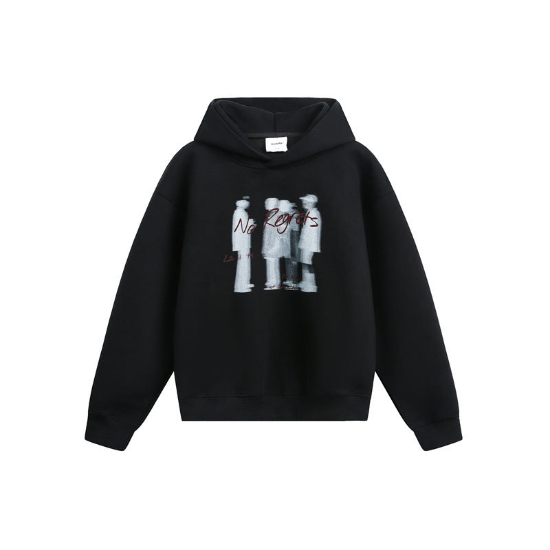 Unisex Kapuzenpullover im Oversize-Schnitt mit verschwommenem Figur-Grafikprint Nord Taschen
