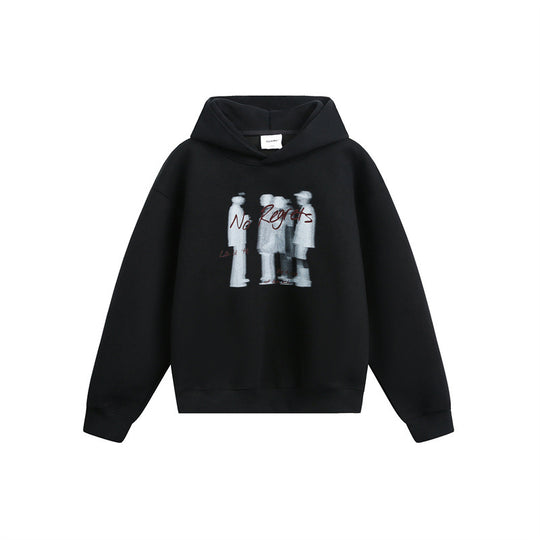 Unisex Kapuzenpullover im Oversize-Schnitt mit verschwommenem Figur-Grafikprint Nord Taschen