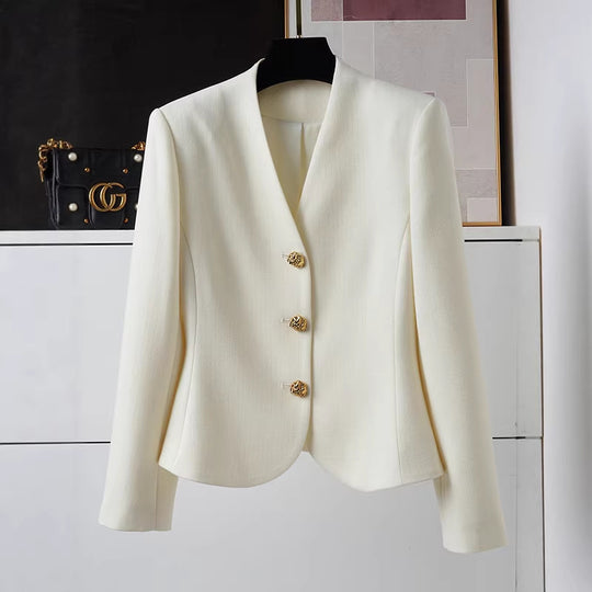 Damen Eleganter Blazer mit goldenem Knopfdetail Nord Taschen