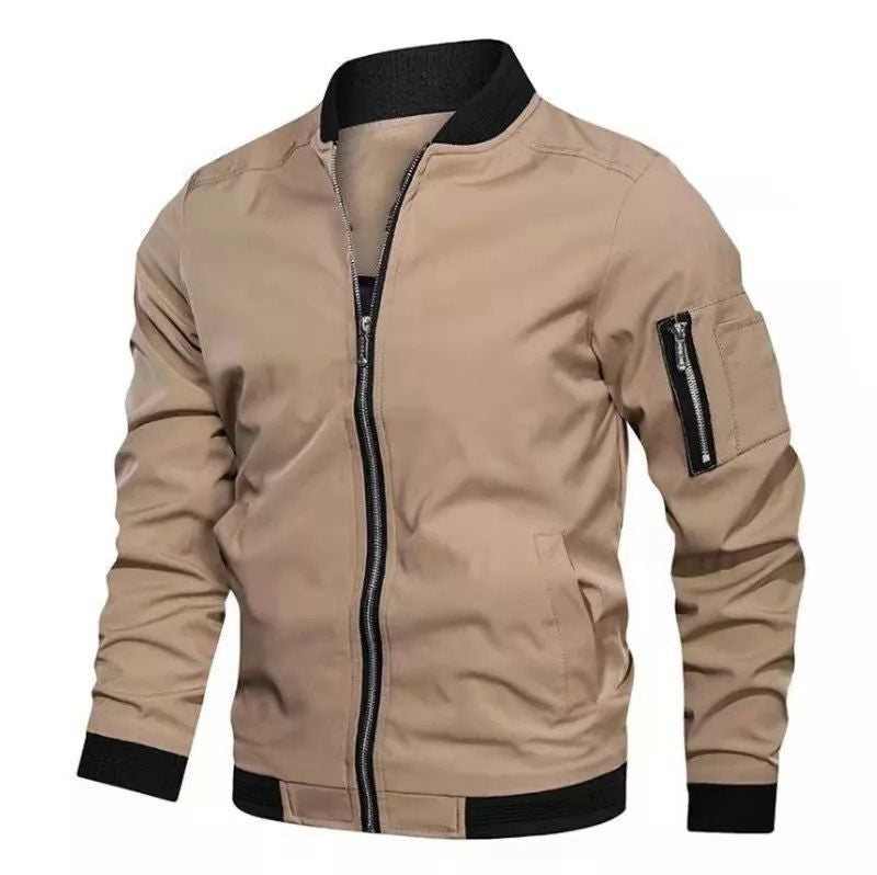 Herren Urbaner Flieger-Bomber mit Ärmeltasche, Stehkragen und Metallreißverschluss Nord Taschen