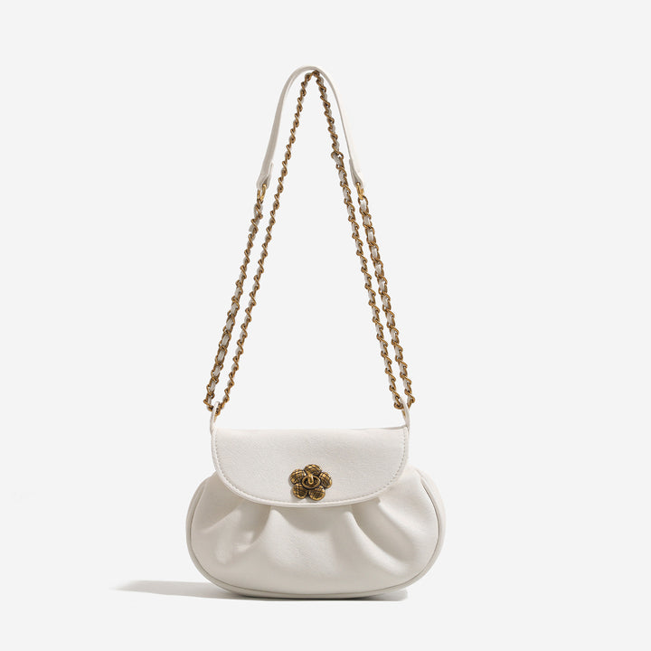 Damen Umhängetasche mit floralem Magnetverschluss und luxuriösem Kettenriemen Nord Taschen