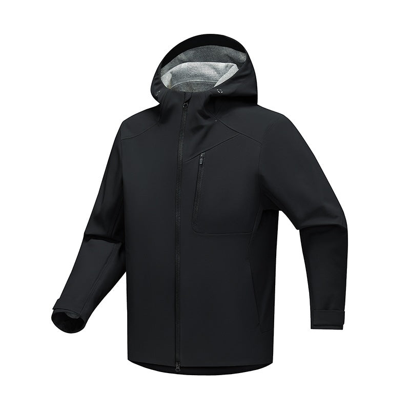 Herren Technische Softshell‑Regenjacke mit wasserdichter Membran, verschweißten Nähten & Kapuze Nord Taschen