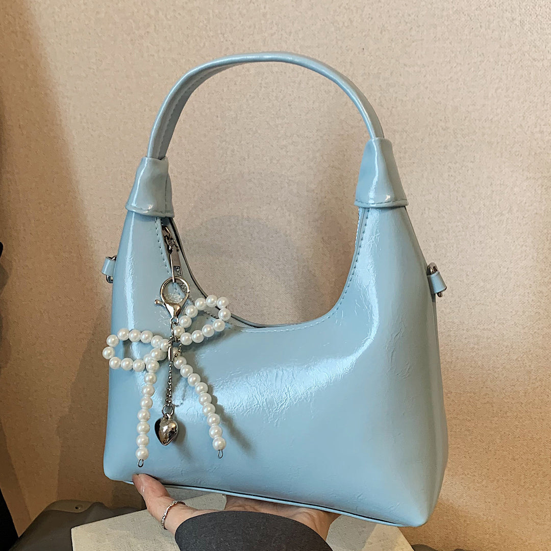 Damen Hobo-Handtasche mit elegantem, glänzendem Obermaterial und abnehmbarem Schulterriemen Nord Taschen