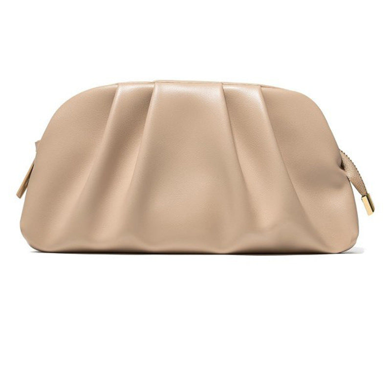 Damen Clutch mit luxuriösem metallic Finish und feinen Faltendesign Nord Taschen
