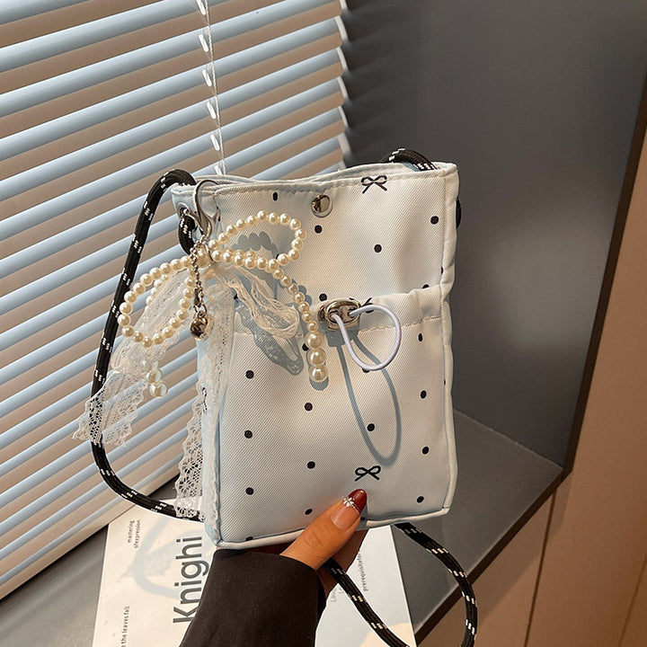 Damen praktische Mini-Umhängetasche mit Kordelzug Nord Taschen