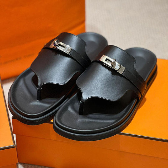 Damen elegante Zehentrenner-Sandalen mit luxuriösem Riemendesign und Komfortfußbett