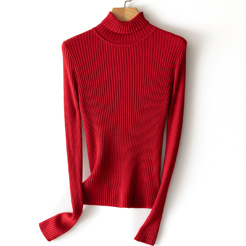 Damen Figurnaher Feiner Rippstrick-Rollkragenpullover mit Stretch-Finish Nord Taschen