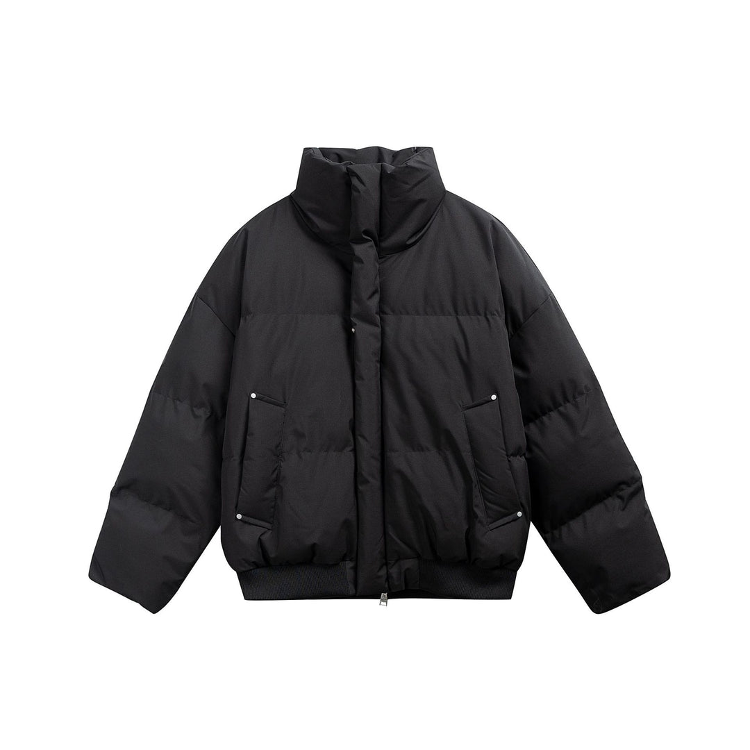 Damen Kurze wattierte Steppjacke im Boxy‑Cut mit hohem Stehkragen und Rippenbund Nord Taschen