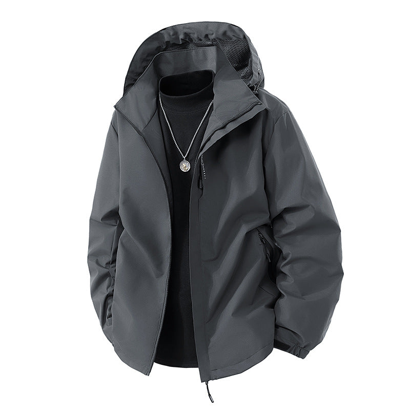 Herren Wasserabweisende Outdoor-Jacke mit Kapuze, winddichter Membran und verstellbarem Saum Nord Taschen