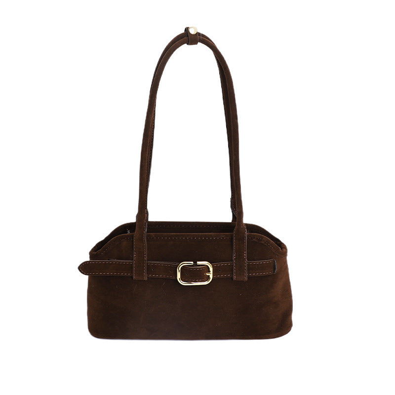 Damen Handtasche aus luxuriösem Veloursleder mit verstellbarem Schulterriemen Nord Taschen