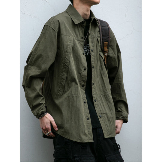 Herren Technisches Field-Overshirt im Utility-Look mit Druckknopfleiste und kastiger Passform Nord Taschen