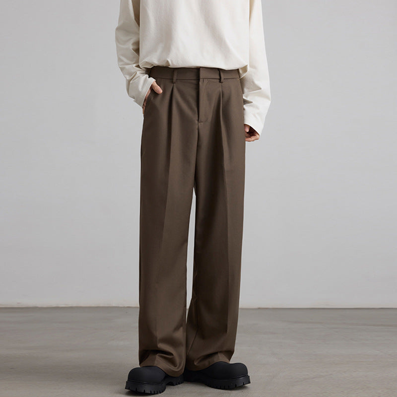 Herren Weite Hochtaillierte Bundfaltenhose mit Bügelfalte und entspannter Silhouette Nord Taschen