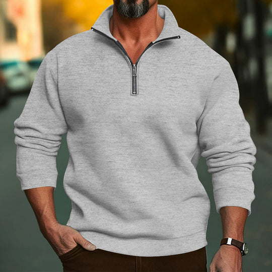 Herren Komfort-Halbzip-Sweatshirt aus French-Terry mit Stehkragen Nord Taschen