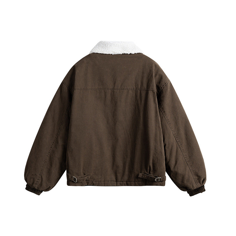 Herren Kurz geschnittener Canvas-Blouson mit Teddykragen und wattierter Thermofütterung Nord Taschen