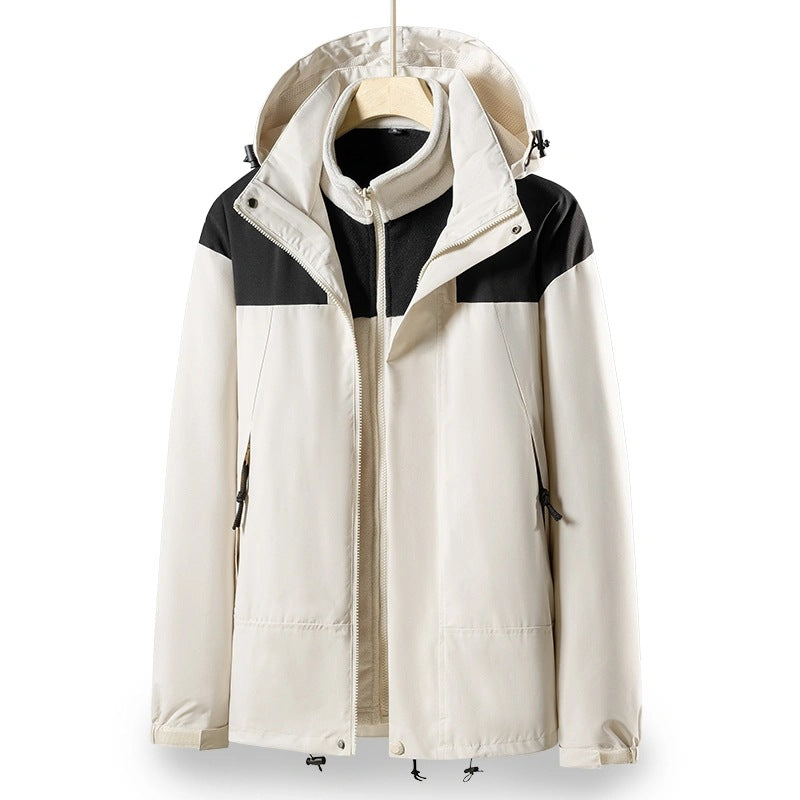 Herren 2‑in‑1 Softshell‑Fleece Hybridjacke mit abnehmbarer Kapuze Nord Taschen