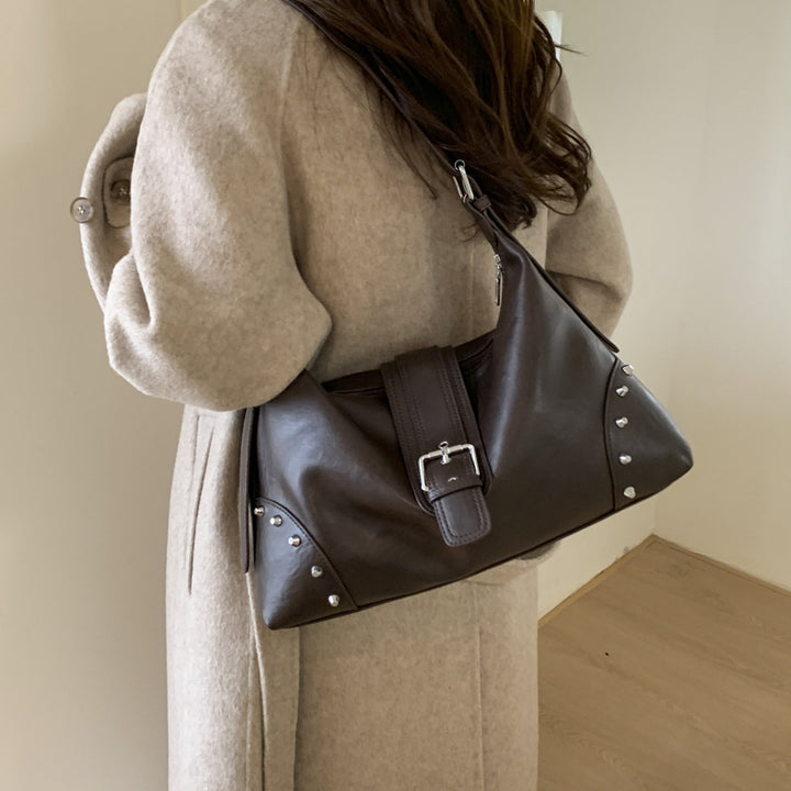 Damen Trendige Schultertasche mit dekorativem Schnallenakzent Nord Taschen