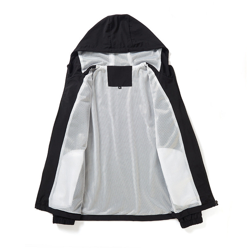Damen Leichte atmungsaktive Kapuzen-Windjacke mit durchgehendem Reißverschluss und reflektierenden Ärmestreifen Nord Taschen