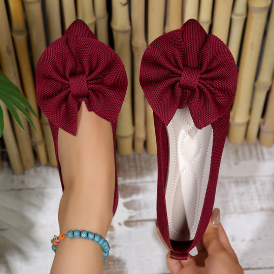 Damen Ballerinas mit dekorativem Schleifendetail und bequemem Fußbett