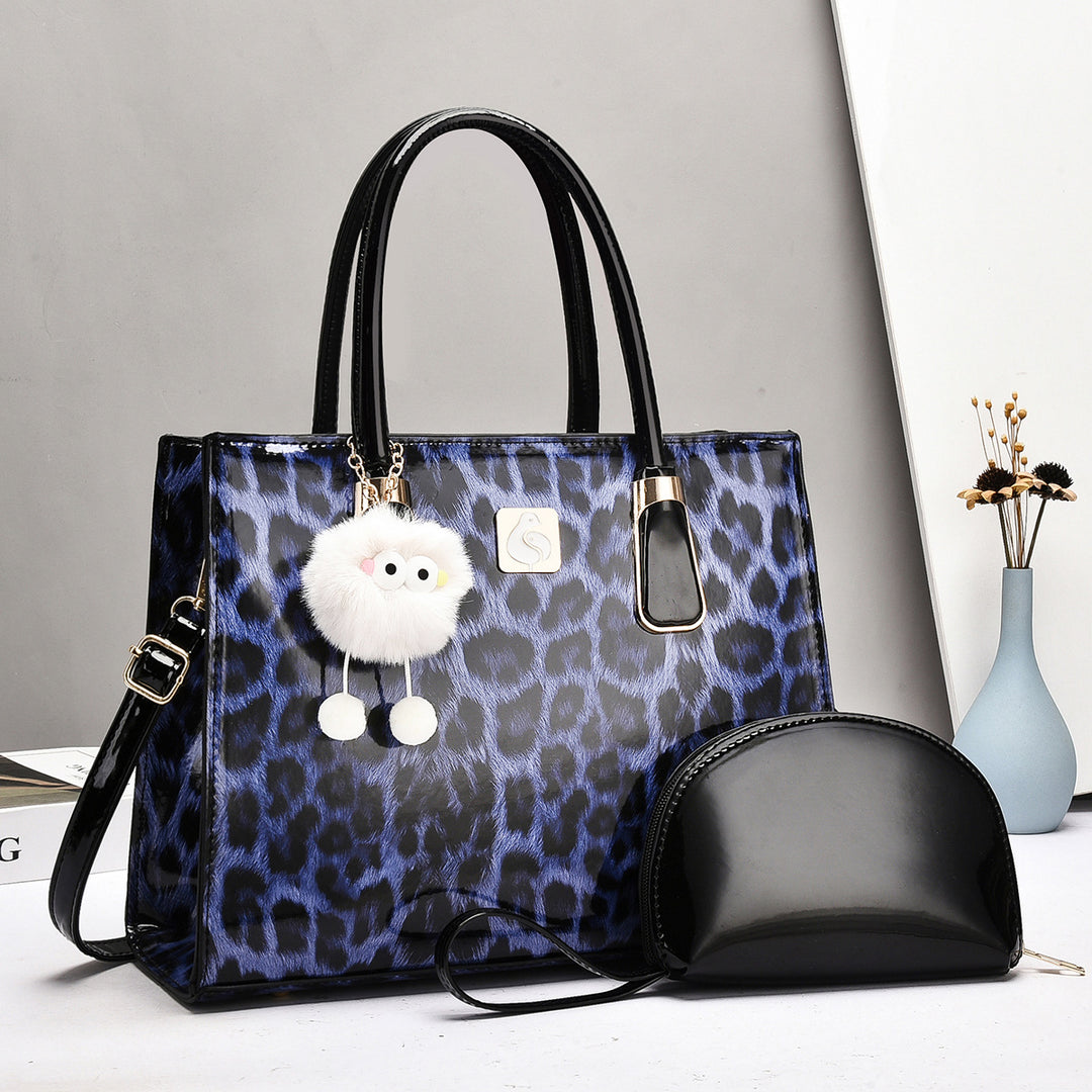Damen Handtasche mit elegantem Leopardenmuster und abnehmbarer Clutch Nord Taschen