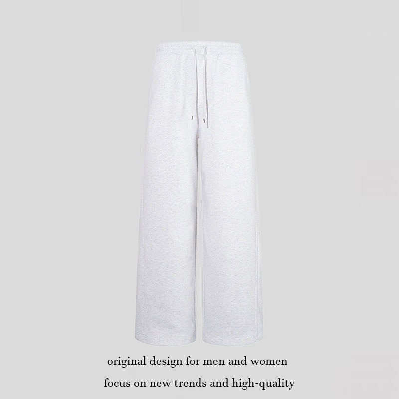 Damen Extraweite Baumwoll-Palazzo-Sweathose mit hohem Komfortbund, Tunnelzug und geradem Bein Nord Taschen