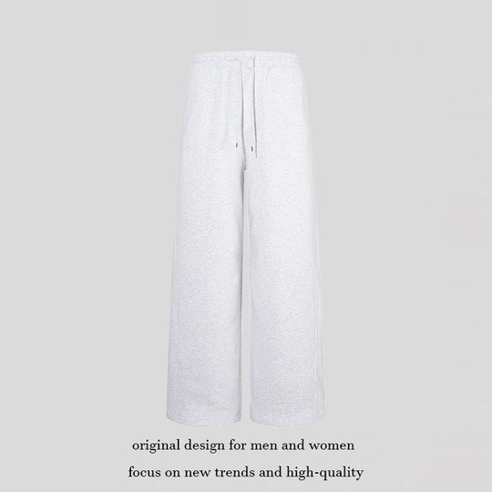 Damen Extraweite Baumwoll-Palazzo-Sweathose mit hohem Komfortbund, Tunnelzug und geradem Bein Nord Taschen