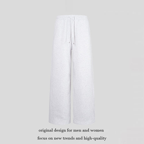 Damen Extraweite Baumwoll-Palazzo-Sweathose mit hohem Komfortbund, Tunnelzug und geradem Bein Nord Taschen
