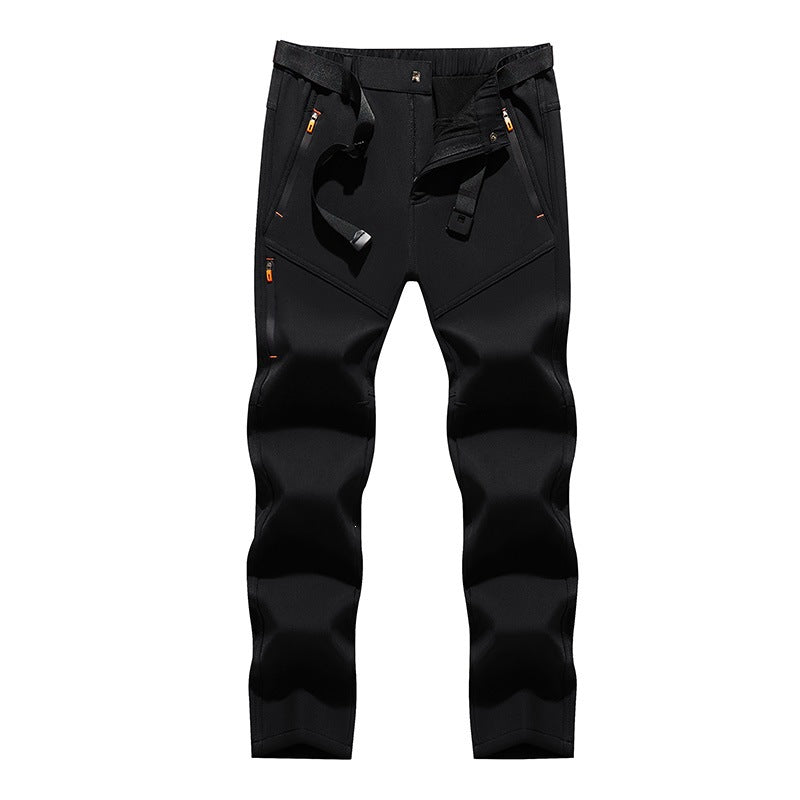 Herren Technische Softshell‑Outdoorhose mit vorgeformten Knien, wasserabweisenden Reißverschlüssen & integriertem Gürtel Nord Taschen