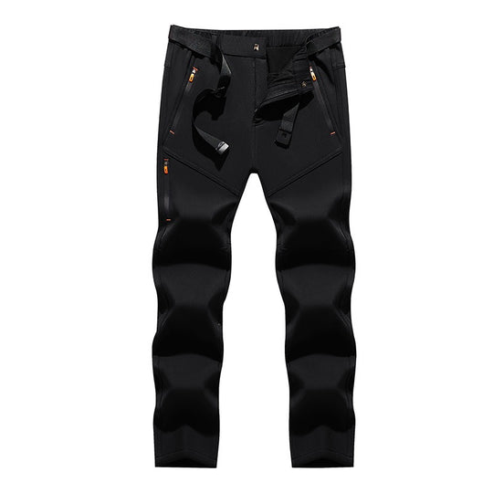 Herren Technische Softshell‑Outdoorhose mit vorgeformten Knien, wasserabweisenden Reißverschlüssen & integriertem Gürtel Nord Taschen