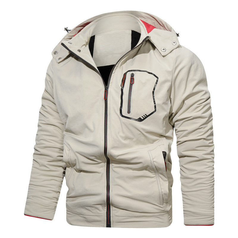 Herren leichte Softshell-Kapuzenjacke mit wasserabweisender Brusttasche und verdecktem Reißverschluss Nord Taschen