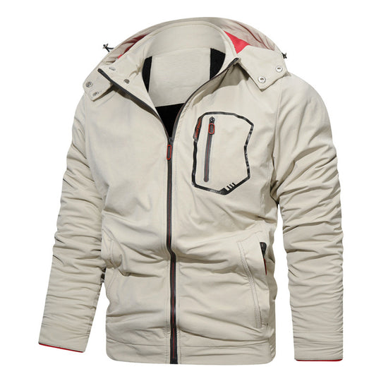 Herren leichte Softshell-Kapuzenjacke mit wasserabweisender Brusttasche und verdecktem Reißverschluss Nord Taschen