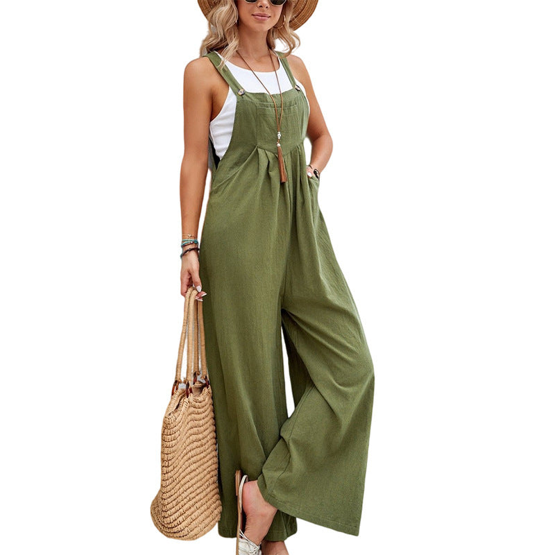 Damen weite Latzhose aus leichtem Material