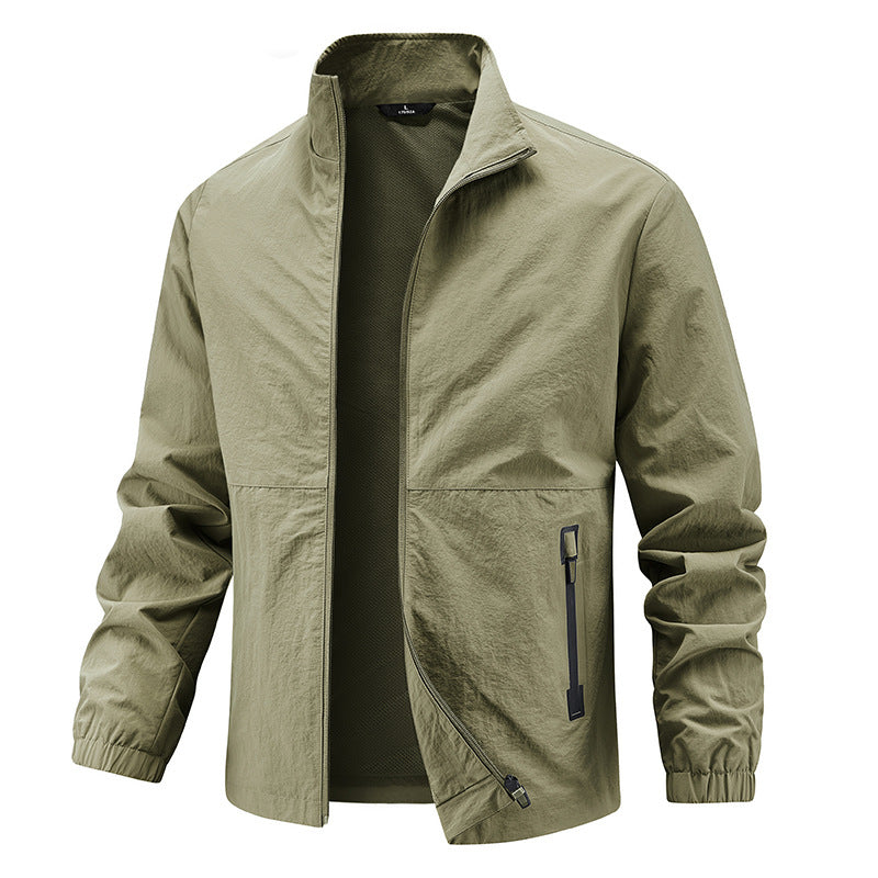 Herren Leichte technische Übergangsjacke mit Stehkragen atmungsaktivem Mesh-Futter und wasserabweisenden Reißverschlusstaschen Nord Taschen