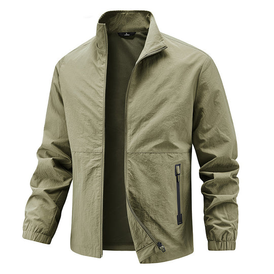 Herren Leichte technische Übergangsjacke mit Stehkragen atmungsaktivem Mesh-Futter und wasserabweisenden Reißverschlusstaschen Nord Taschen