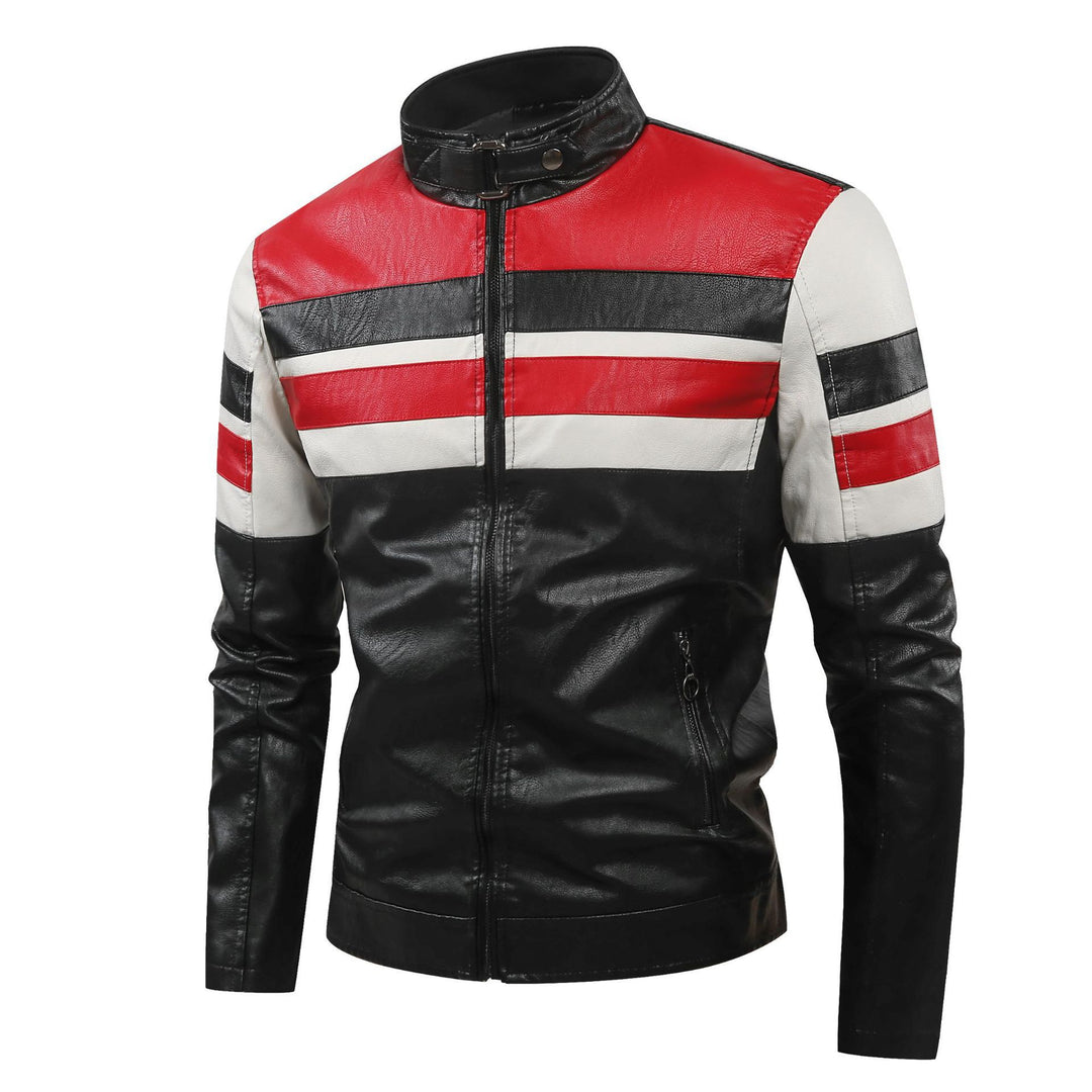 Herren Sportliche Kunstlederjacke mit Reißverschluss Nord Taschen