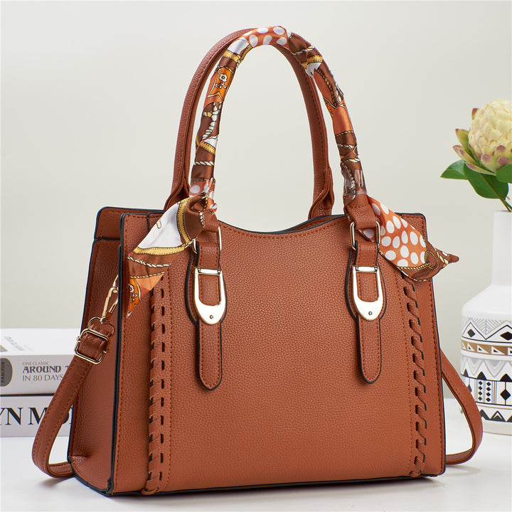 Damen elegante Handtasche mit dekorativem Schal Nord Taschen